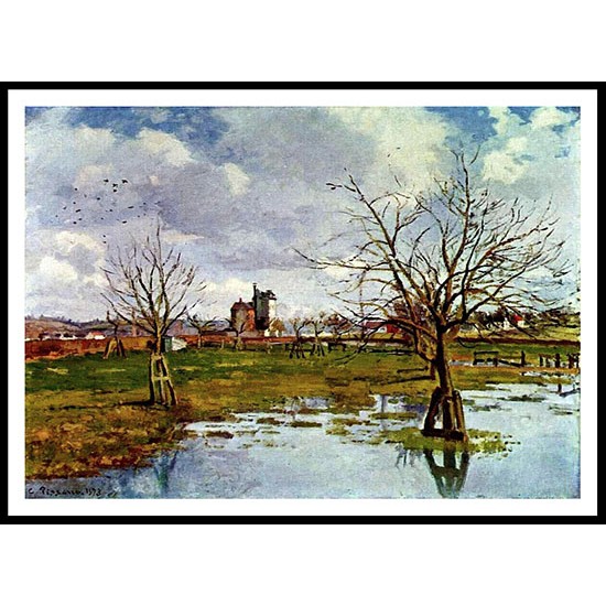 Landscape with Flooded Fields 1873, A New Print Of a Camille Pissaro Painting