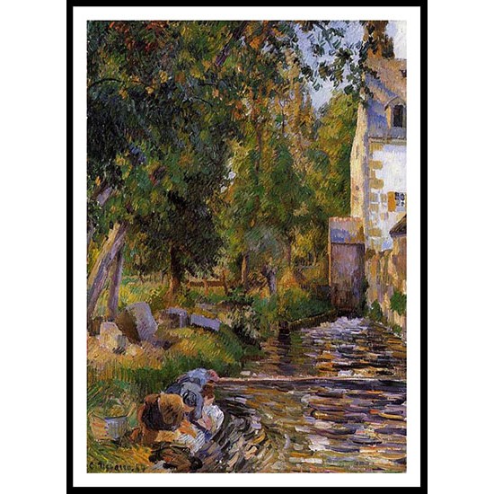 Laundry and Mill at Osny 1884, A New Print Of a Camille Pissaro Painting