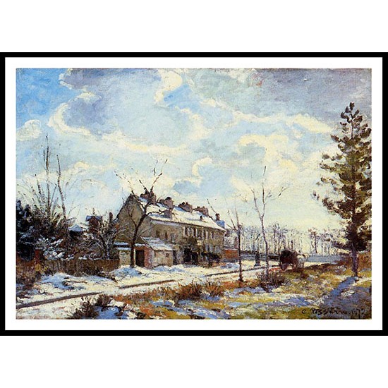 Louveciennes Road Snow Effect 1872, A New Print Of a Camille Pissaro Painting