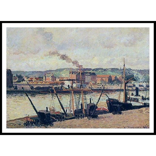 Morning Rouen the Quays 1896, A New Print Of a Camille Pissaro Painting