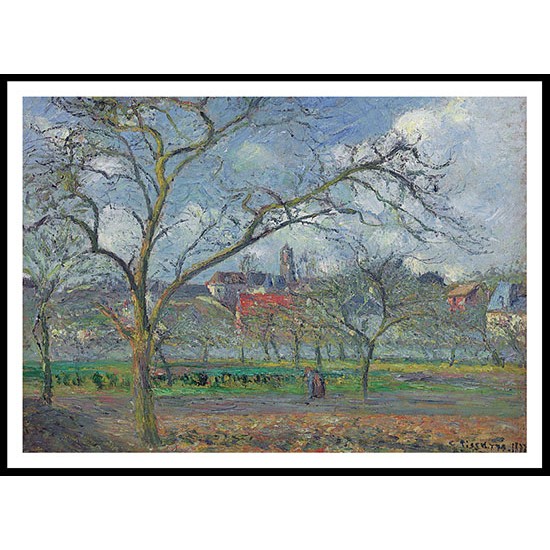 Orchard of Saint Ouen lAumone in Winter Pontoise 1877, A New Print Of a Camille Pissaro Painting