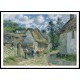 Paved Street at Valhermeil Auvers sur Oise the Cabins and the Cow 1880, A New Print Of a Camille Pissaro Painting