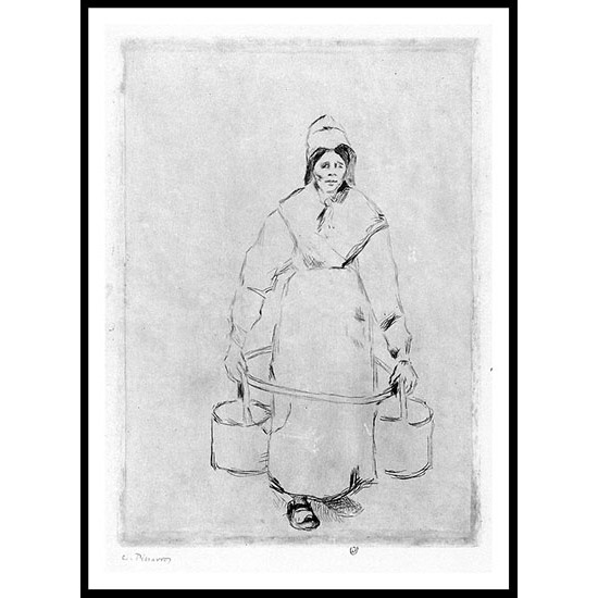 Peasant Woman at the Well sketch, A New Print Of a Camille Pissaro Painting