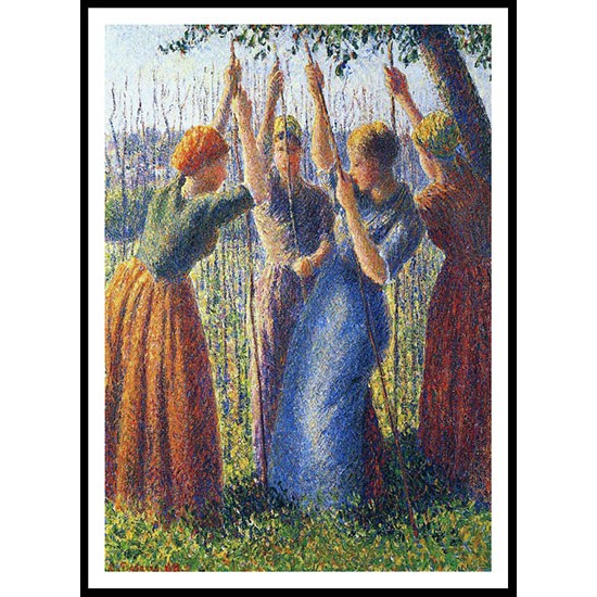 Peasant Women Planting Stakes 1891, A New Print Of a Camille Pissaro Painting