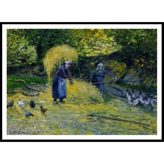 Peasants Carrying Straw Montfoucault 1875, A New Print Of a Camille Pissaro Painting