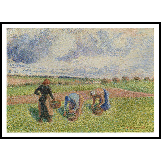 Peasants Gathering Herbs Eragny 1886, A New Print Of a Camille Pissaro Painting