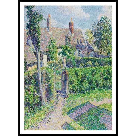 Peasants Houses Eragny 1887, A New Print Of a Camille Pissaro Painting