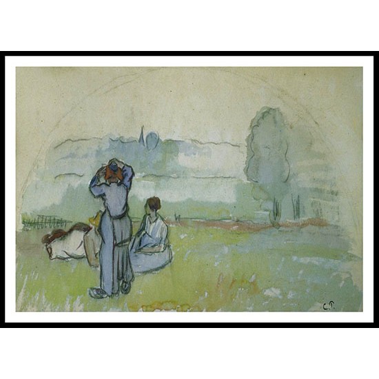 Peasants Reasting, A New Print Of a Camille Pissaro Painting