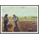 Peasants in the Fields Eragny 1890, A New Print Of a Camille Pissaro Painting