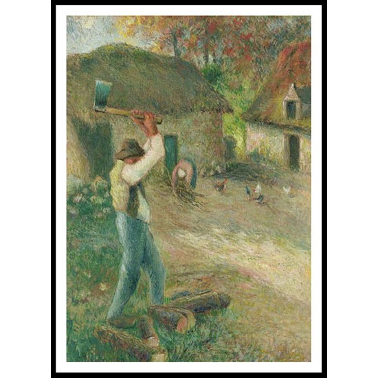 Pere Melon Cutting Wood 1880, A New Print Of a Camille Pissaro Painting