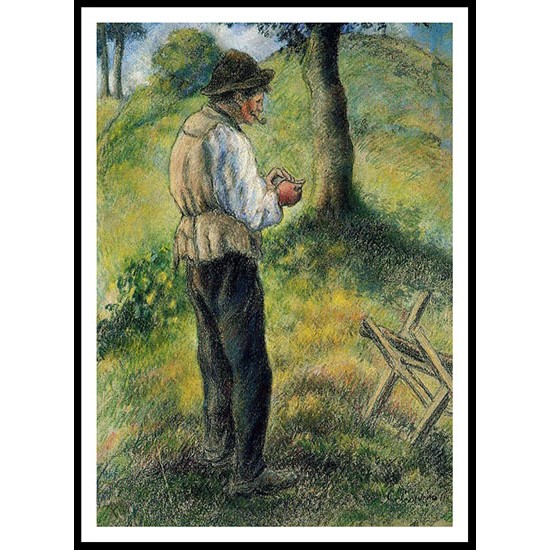 Pere Melon Lighting His Pipe 1879 80, A New Print Of a Camille Pissaro Painting