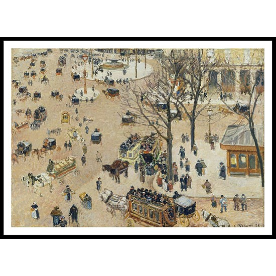 Place du Theatre Francais 1898, A New Print Of a Camille Pissaro Painting