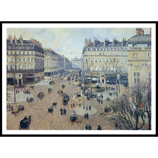 Place du Theatre Francais Afternoon Sun in Winter 1898, A New Print Of a Camille Pissaro Painting