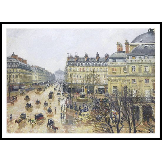 Place du Theatre Francais Rain 1898, A New Print Of a Camille Pissaro Painting