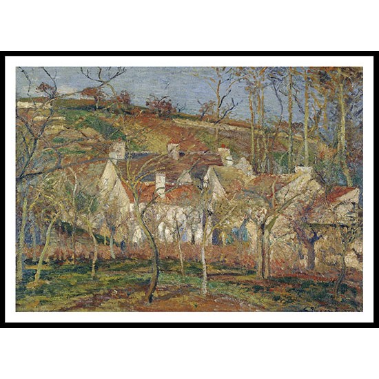 Red Roofs Corner of a Village Winter 1877, A New Print Of a Camille Pissaro Painting