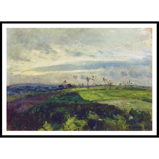 Rolling Landscape in Winter 1875, A New Print Of a Camille Pissaro Painting