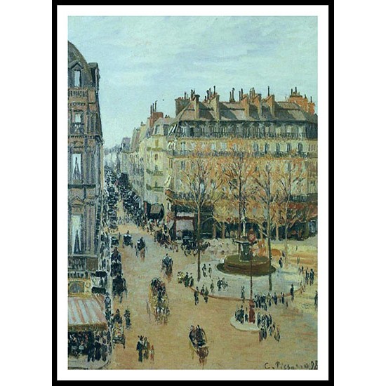 Rue Saint Honore   Sun Effect Afternoon 1898, A New Print Of a Camille Pissaro Painting