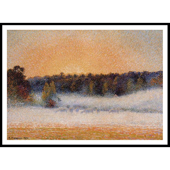 Setting Sun and Fog Eragny 1891, A New Print Of a Camille Pissaro Painting