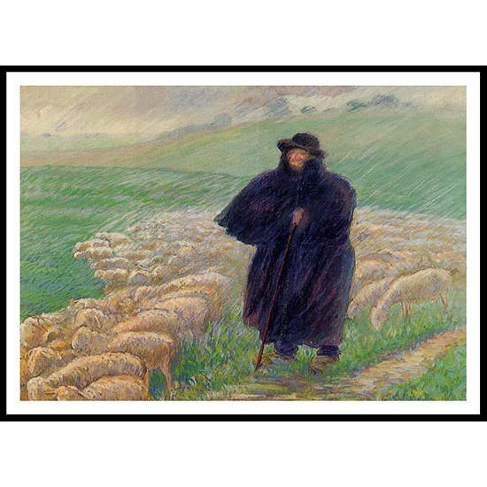 Shepherd in a Downpour 1889, A New Print Of a Camille Pissaro Painting