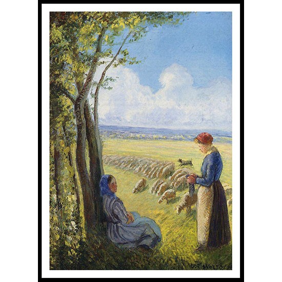 Shepherdesses 1887, A New Print Of a Camille Pissaro Painting