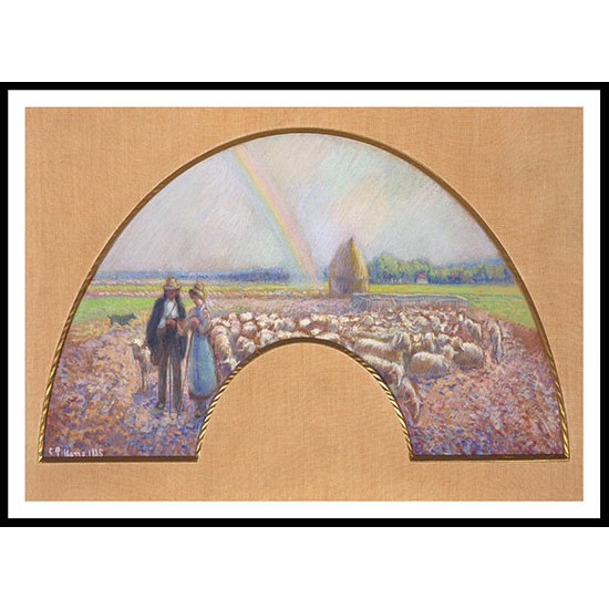 Shepherds in the Fields with Rainbow 1885, A New Print Of a Camille Pissaro Painting