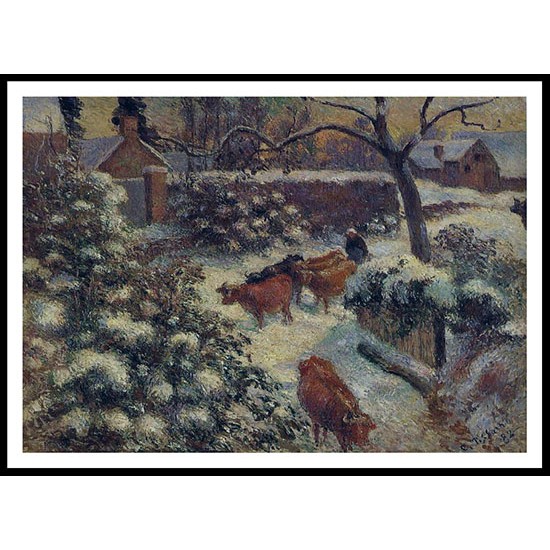 Snow Effect in Montfoucault 1882, A New Print Of a Camille Pissaro Painting