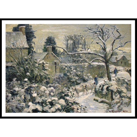 Snowscape with Cows at Montfoucault 1874, A New Print Of a Camille Pissaro Painting