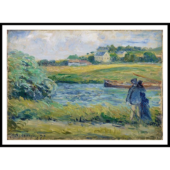 Strolling near the Water Pontoise 1877, A New Print Of a Camille Pissaro Painting