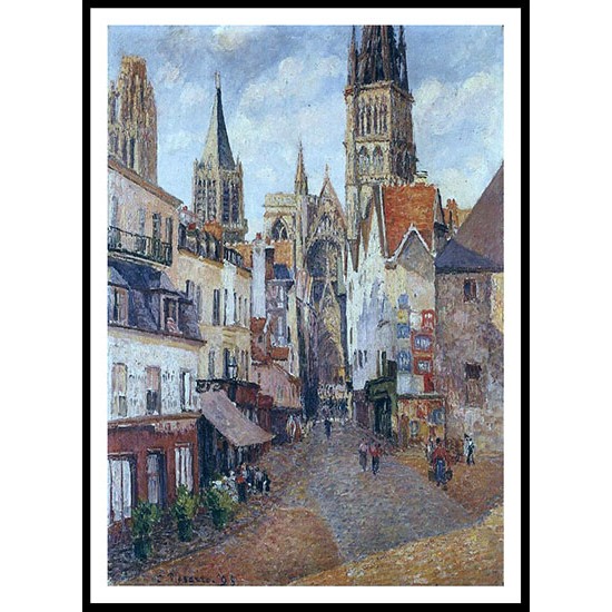 Sunlight Afternoon the Epicerie Street Rouen 1898, A New Print Of a Camille Pissaro Painting