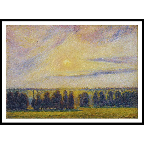 Sunset at Eragny 1890, A New Print Of a Camille Pissaro Painting