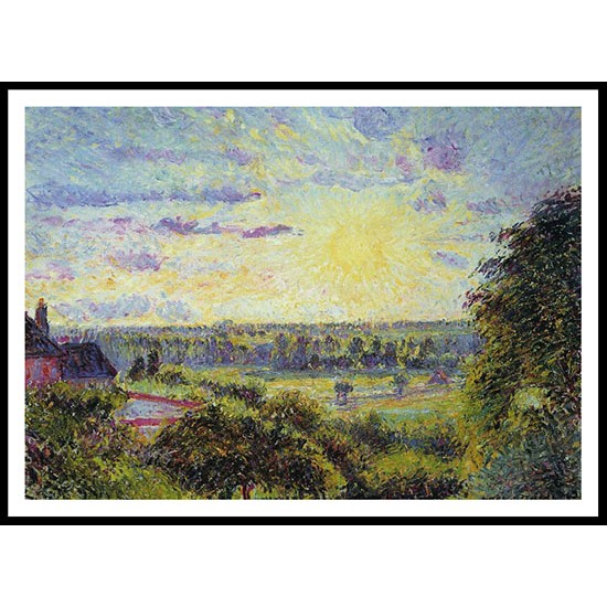 Sunset at Eragny 1891, A New Print Of a Camille Pissaro Painting