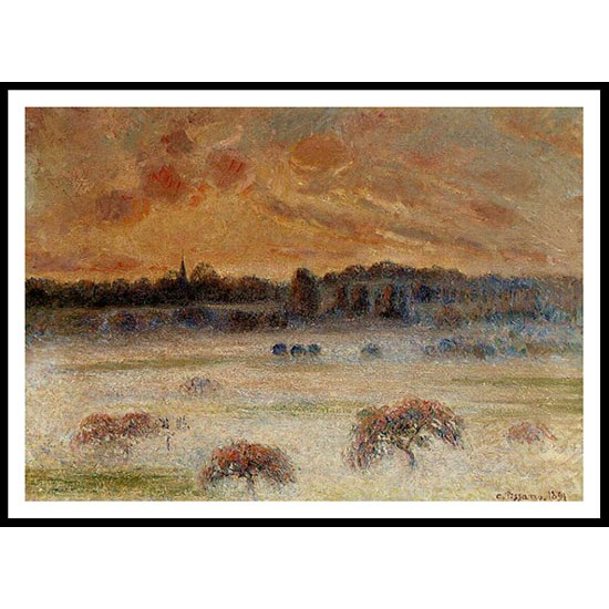 Sunset with Fog Eragny 1891, A New Print Of a Camille Pissaro Painting