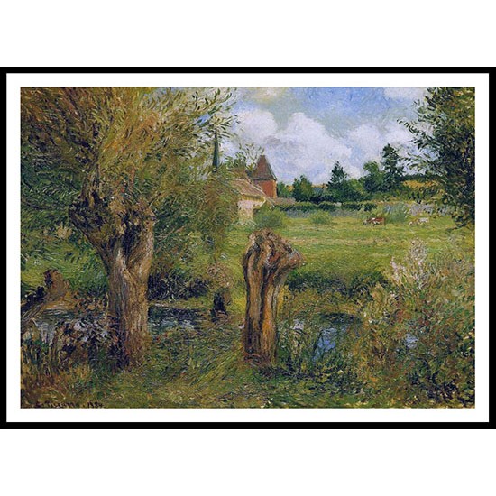 The Banks of the Epte at Eragny 1884, A New Print Of a Camille Pissaro Painting