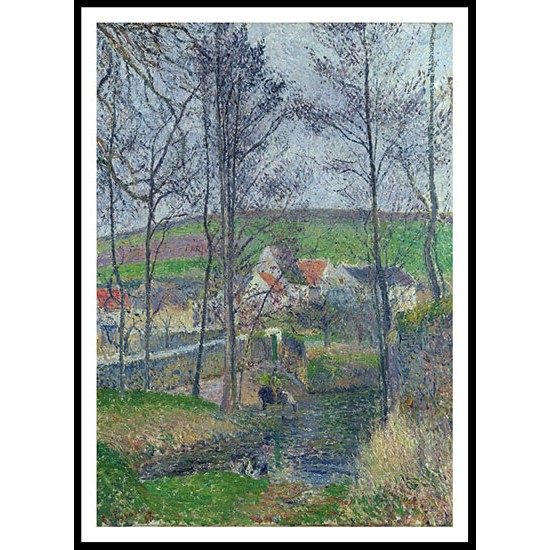 The Banks of the Viosne at Osny in Grey Weather Winter 1883, A New Print Of a Camille Pissaro Painting