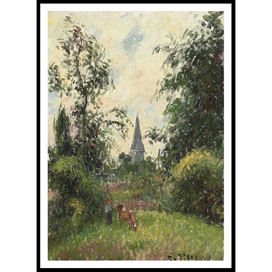 The Bazincourt Steeple 1895, A New Print Of a Camille Pissaro Painting