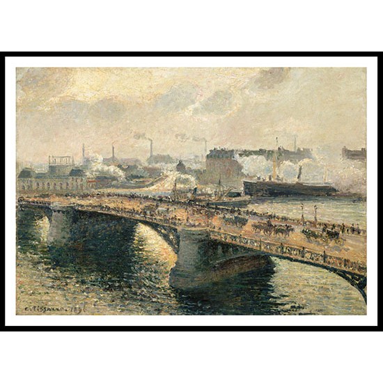 The Bridge of Boieldieu Rouen Sunset Misty Weather 1896 1, A New Print Of a Camille Pissaro Painting