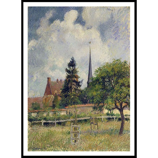 The Church at Eragny 1884, A New Print Of a Camille Pissaro Painting