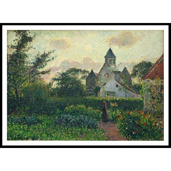 The Church at Knocke 1894, A New Print Of a Camille Pissaro Painting