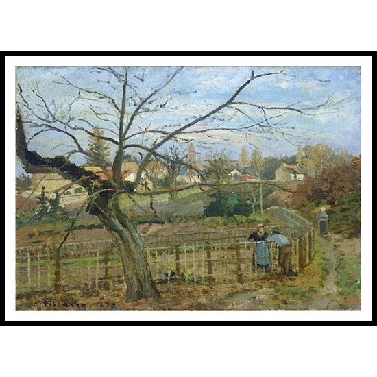 The Conversation by the Fence 1872, A New Print Of a Camille Pissaro Painting