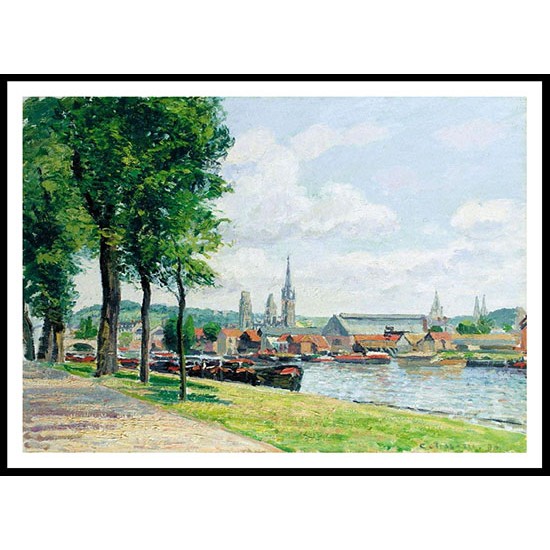 The Cours la Riene The Notre Dame Cathedral Rouen 1898, A New Print Of a Camille Pissaro Painting