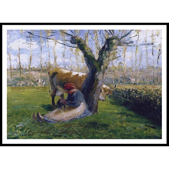 The Cowherd 1874, A New Print Of a Camille Pissaro Painting