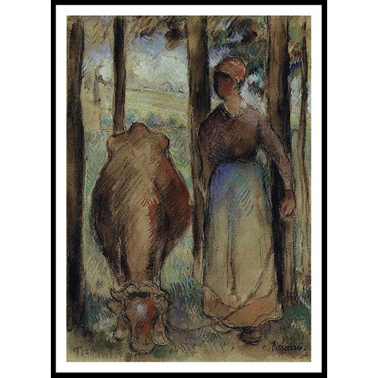 The Cowherd 1892, A New Print Of a Camille Pissaro Painting