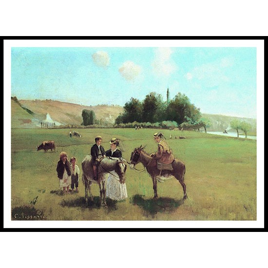 The Donkey Ride at Le Roche Guyon 1864 65, A New Print Of a Camille Pissaro Painting