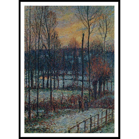 The Effect of Snow Sunset Eragny 1895, A New Print Of a Camille Pissaro Painting