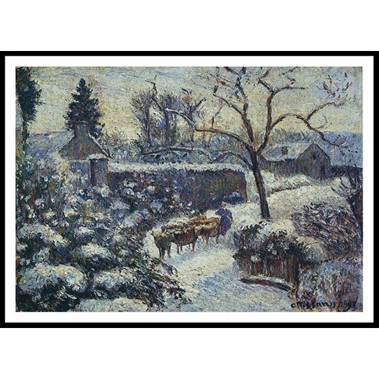 The Effect of Snow at Montfoucault 1891, A New Print Of a Camille Pissaro Painting