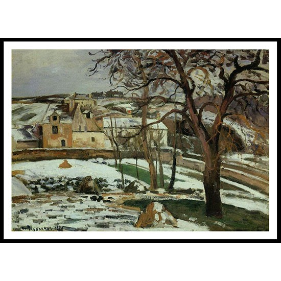 The Effect of Snow at the Hermitage Pontoise 1875, A New Print Of a Camille Pissaro Painting