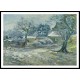 The Farm at Montfoucault Snow 1874, A New Print Of a Camille Pissaro Painting