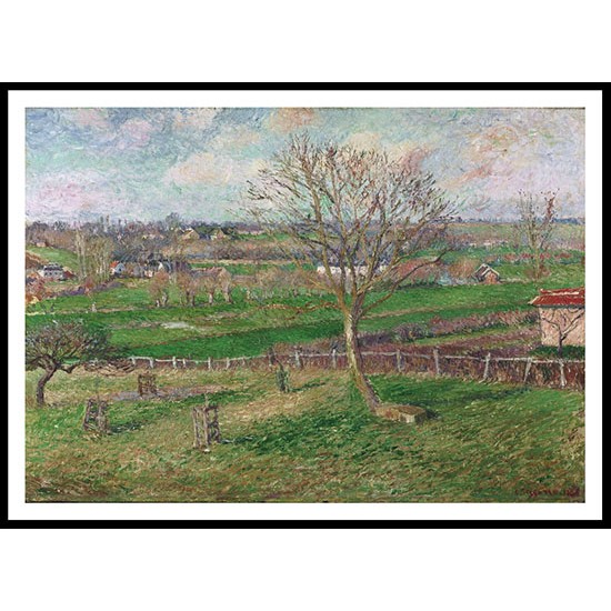 The Field and the Great Walnut Tree in Winter Eragny 1885, A New Print Of a Camille Pissaro Painting