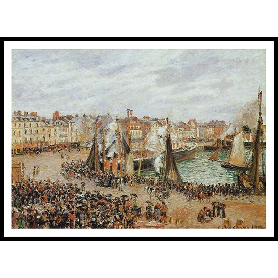 The Fishmarket Dieppe Grey Weather Morning 1902, A New Print Of a Camille Pissaro Painting