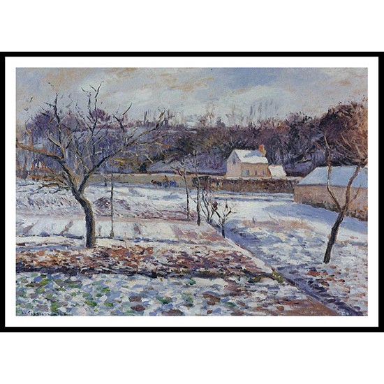 The Hermitage Pontoise Snow Effect 1874, A New Print Of a Camille Pissaro Painting